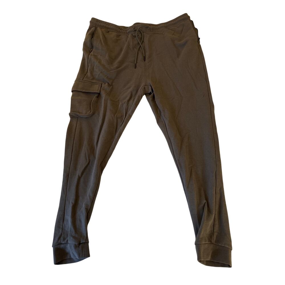 Grand AC Men’s Cargo Jogger Sweatpants – XL – Gray